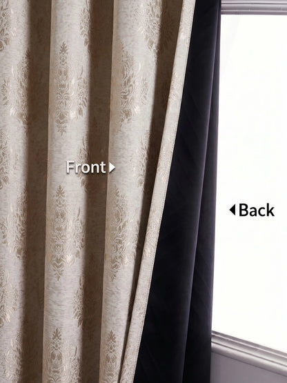 Elegant Damask Jacquard Window Curtain | Available in 9 Colors & 3 Sizes