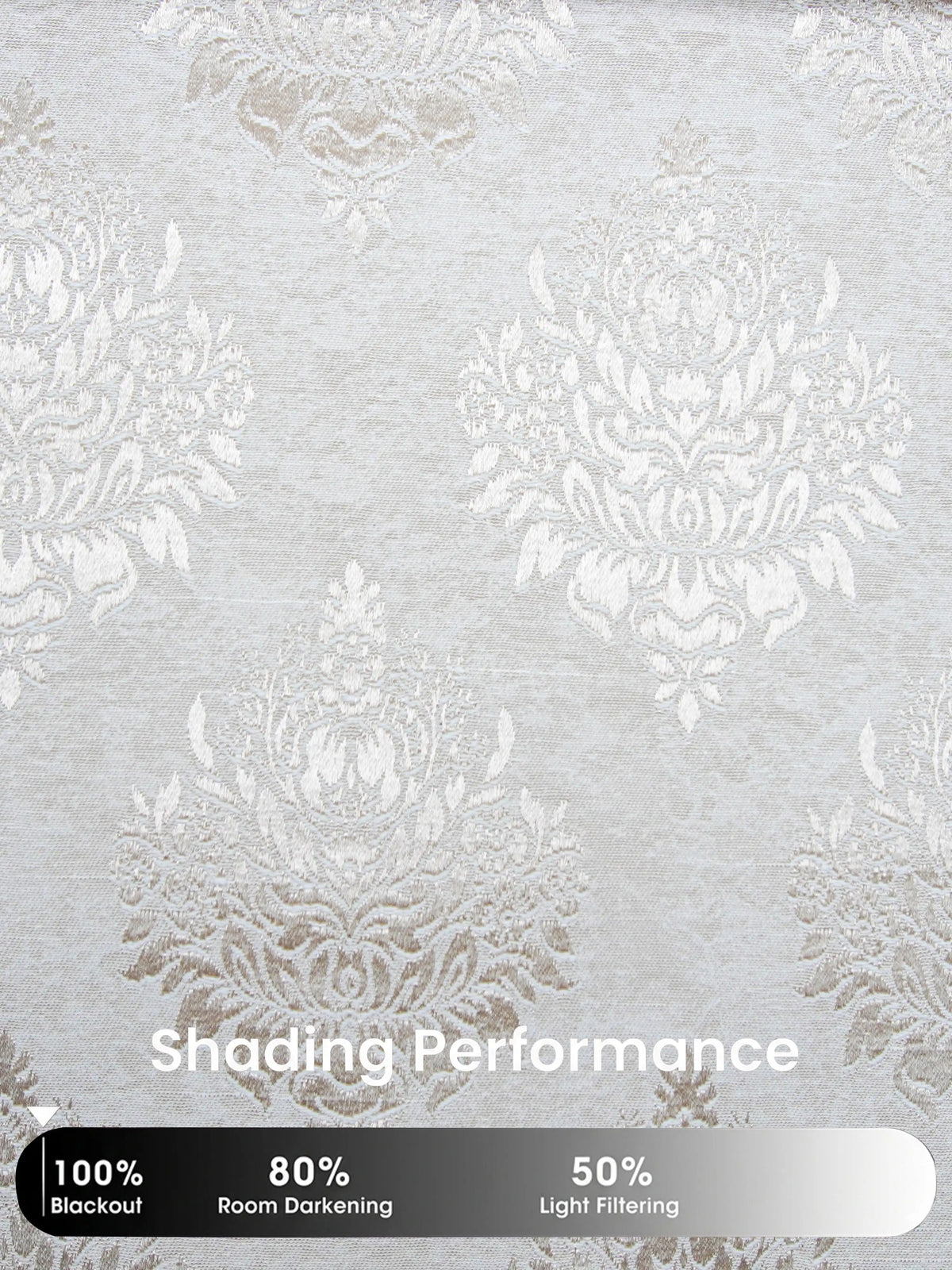 Elegant Damask Jacquard Window Curtain | Available in 9 Colors & 3 Sizes