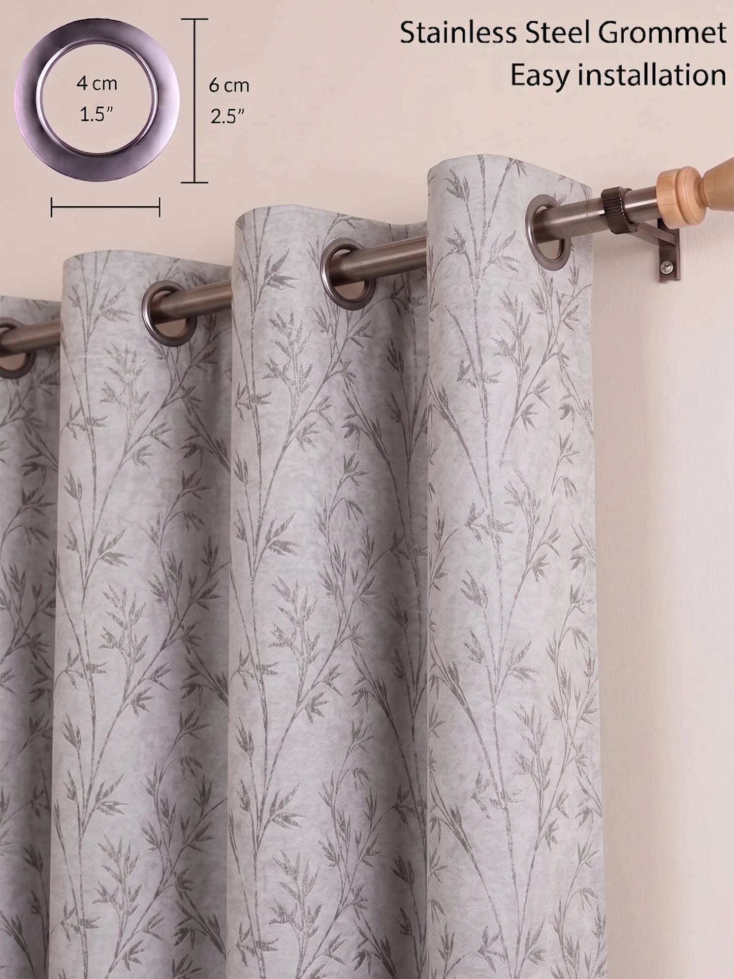 AtoZ Home Decor Botanical Vine Jacquard Curtain | Cotton-Blend Drape