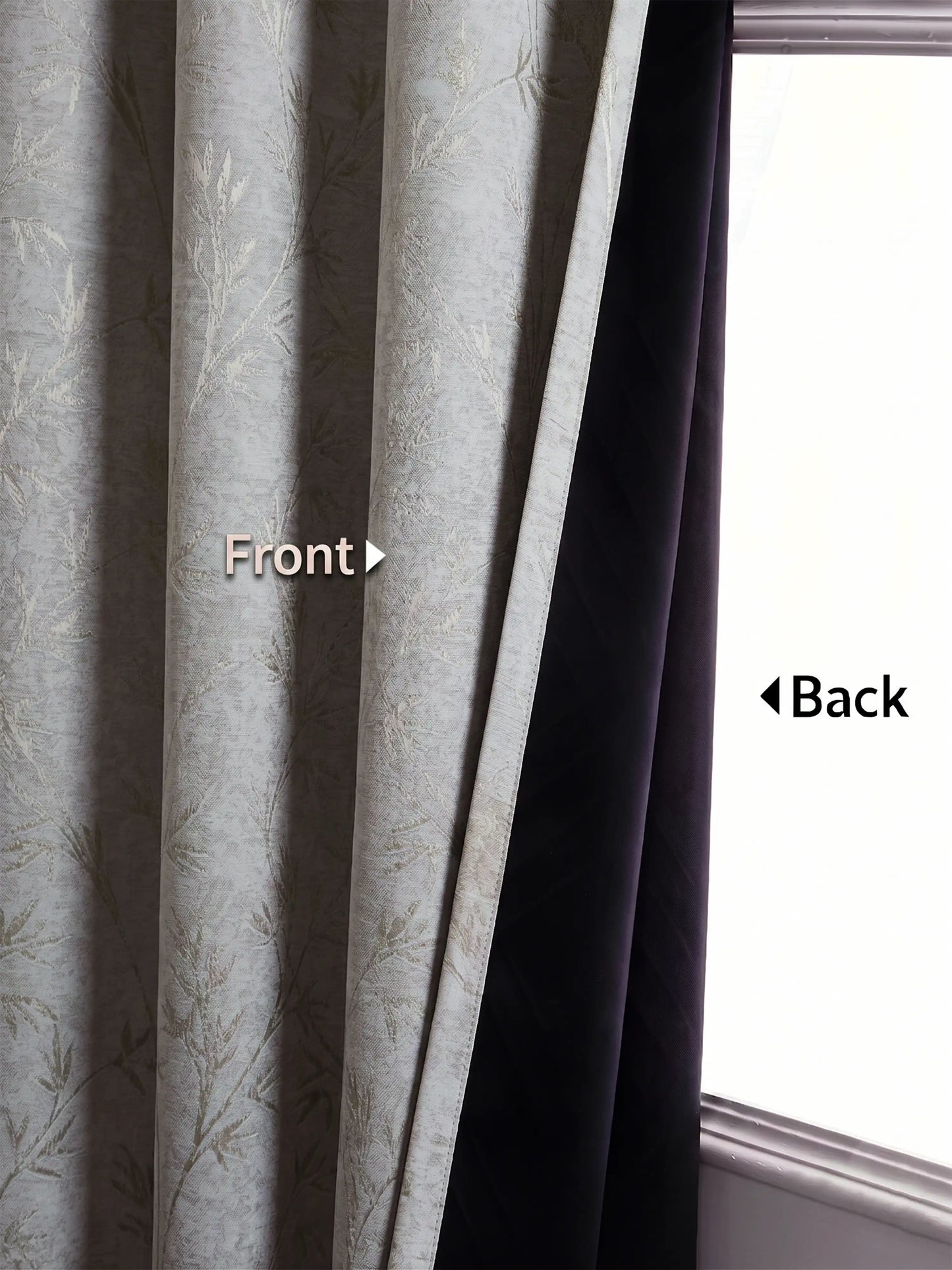 AtoZ Home Decor Botanical Vine Jacquard Curtain | Cotton-Blend Drape