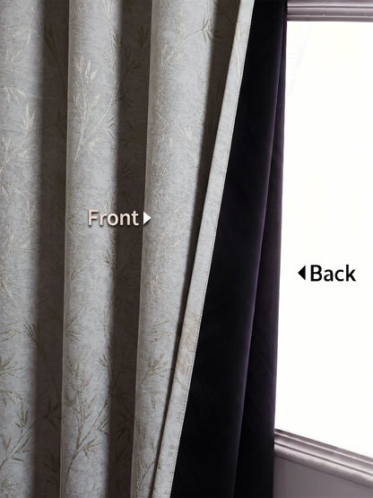 AtoZ Home Decor Botanical Vine Jacquard Curtain | Cotton-Blend Drape