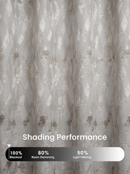 AtoZ Home Decor Modern Geometric Diamond Jacquard Curtain