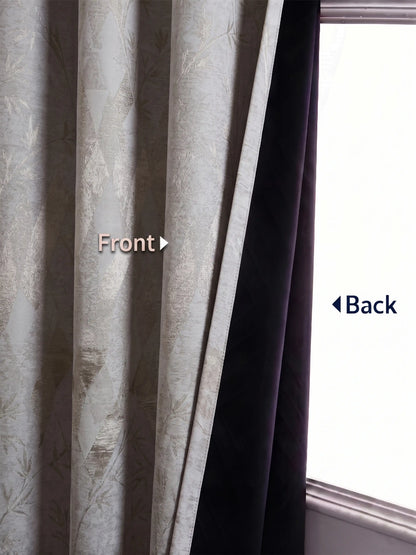 AtoZ Home Decor Modern Geometric Diamond Jacquard Curtain