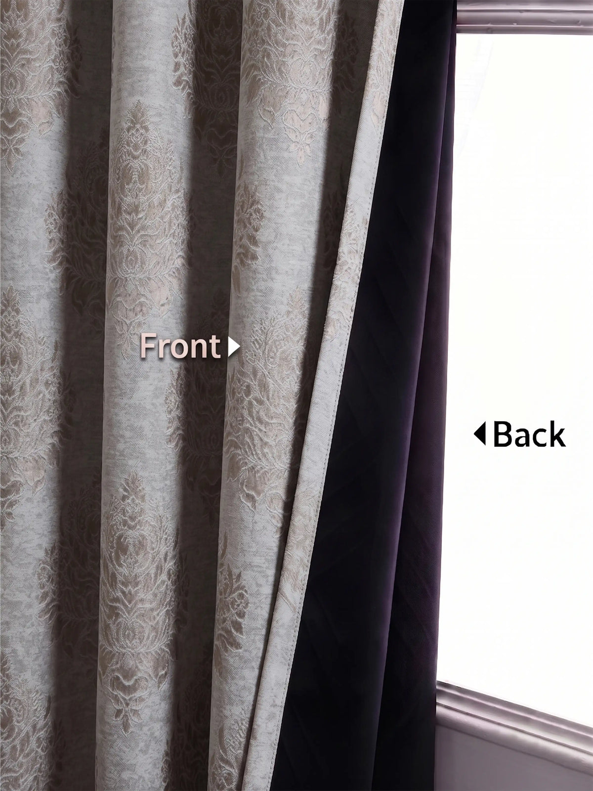 Elegant Damask Jacquard Window Curtain | Available in 9 Colors & 3 Sizes