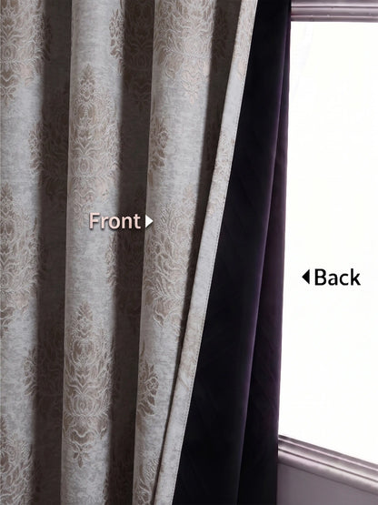 Elegant Damask Jacquard Window Curtain | Available in 9 Colors & 3 Sizes