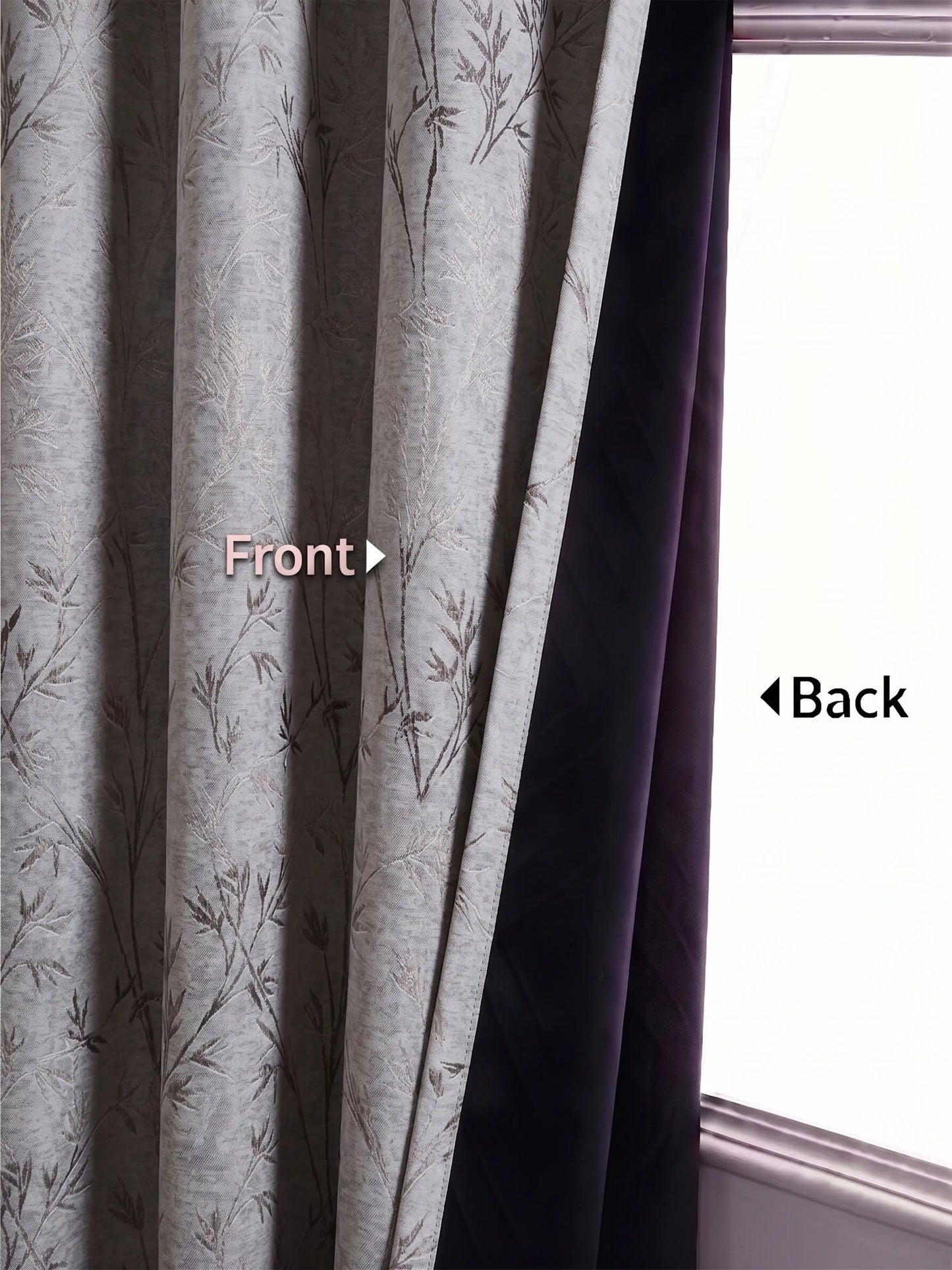 AtoZ Home Decor Botanical Vine Jacquard Curtain | Cotton-Blend Drape