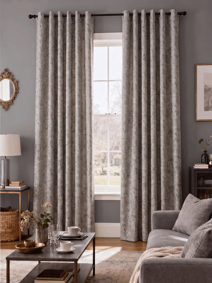 AtoZ Home Decor Botanical Vine Jacquard Curtain | Cotton-Blend Drape
