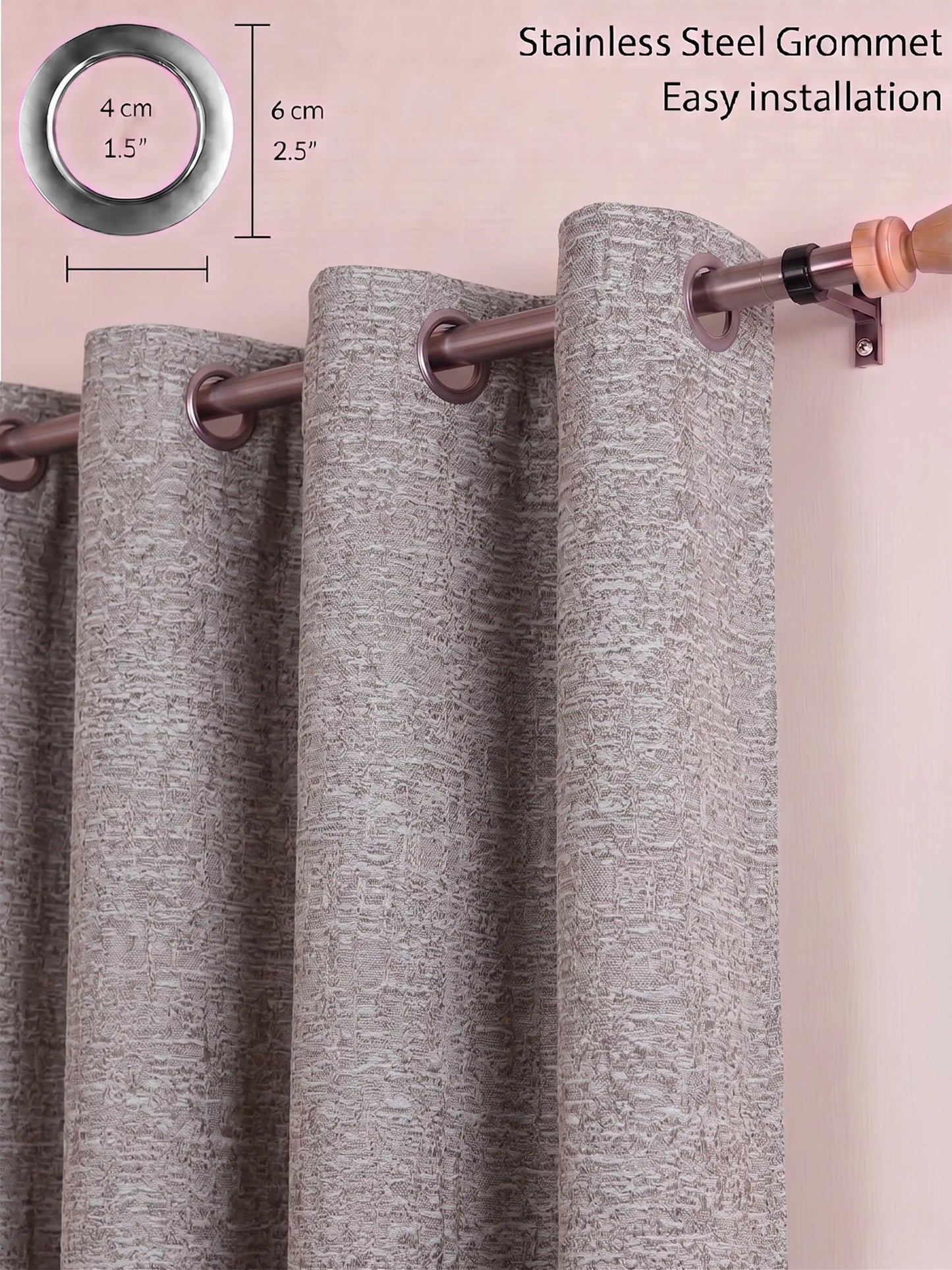 AtoZ Home Decor Abstract Textured Jacquard Curtain | Cotton-Blend Drape