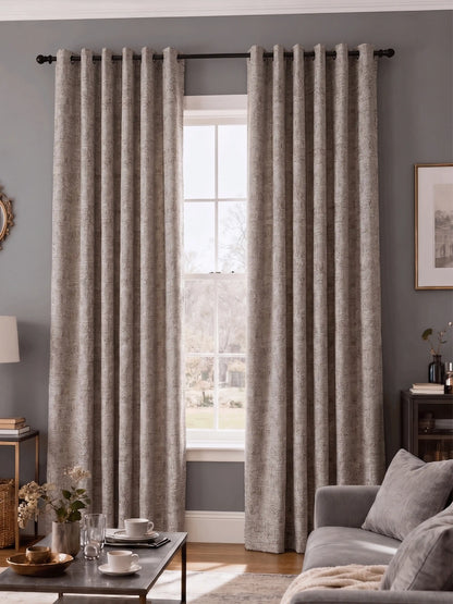 AtoZ Home Decor Abstract Textured Jacquard Curtain | Cotton-Blend Drape