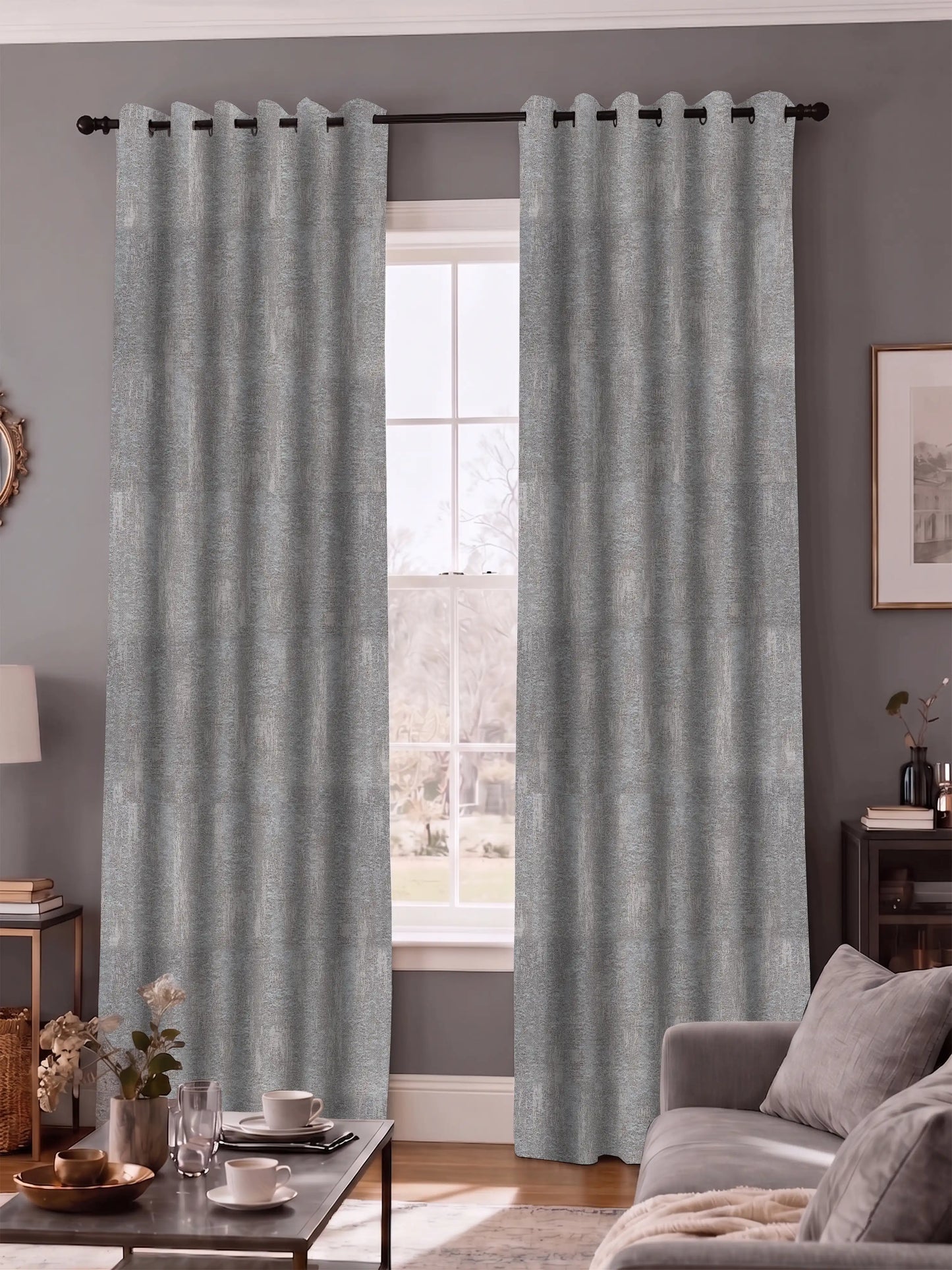 AtoZ Home Decor Textured Vertical Stripe Window Curtain