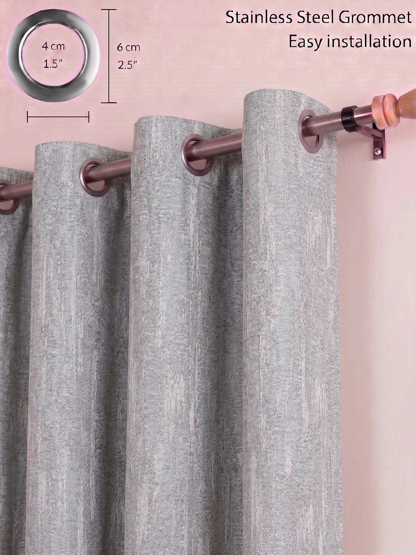 AtoZ Home Decor Textured Vertical Stripe Window Curtain
