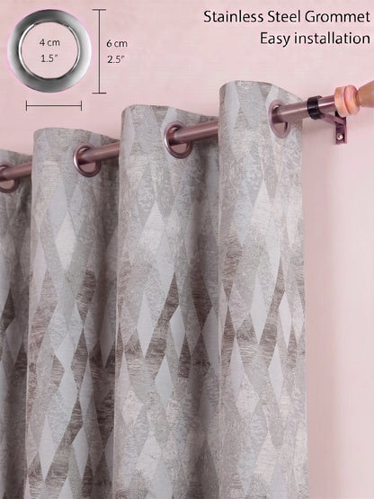 AtoZ Home Decor Modern Geometric Diamond Jacquard Curtain