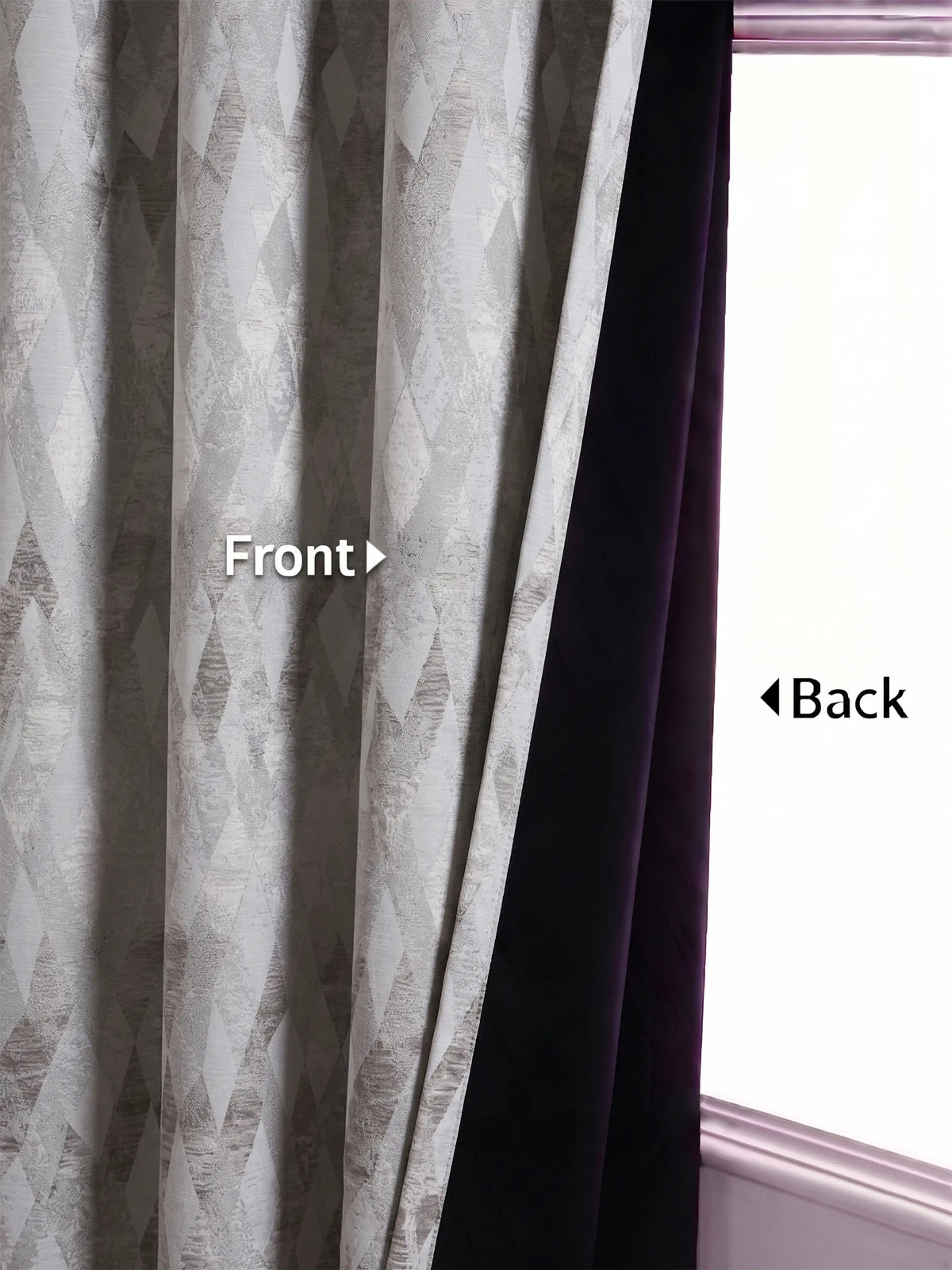 AtoZ Home Decor Modern Geometric Diamond Jacquard Curtain