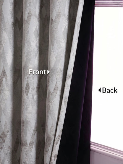 AtoZ Home Decor Modern Geometric Diamond Jacquard Curtain