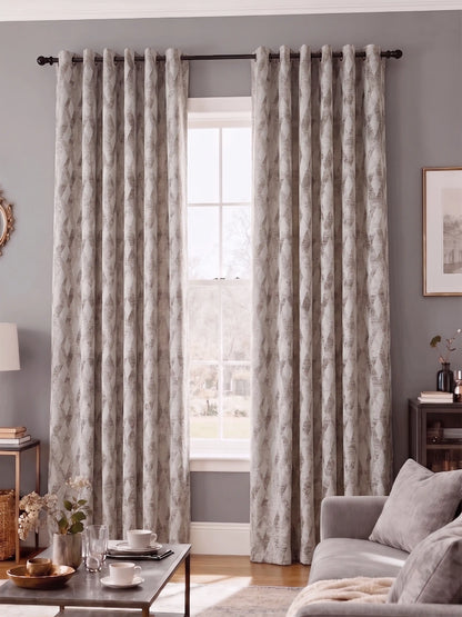 AtoZ Home Decor Modern Geometric Diamond Jacquard Curtain