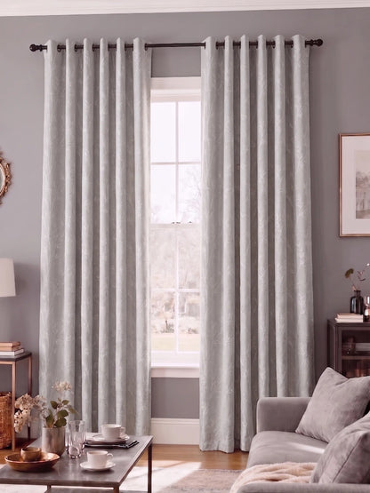 AtoZ Home Decor Botanical Vine Jacquard Curtain | Cotton-Blend Drape