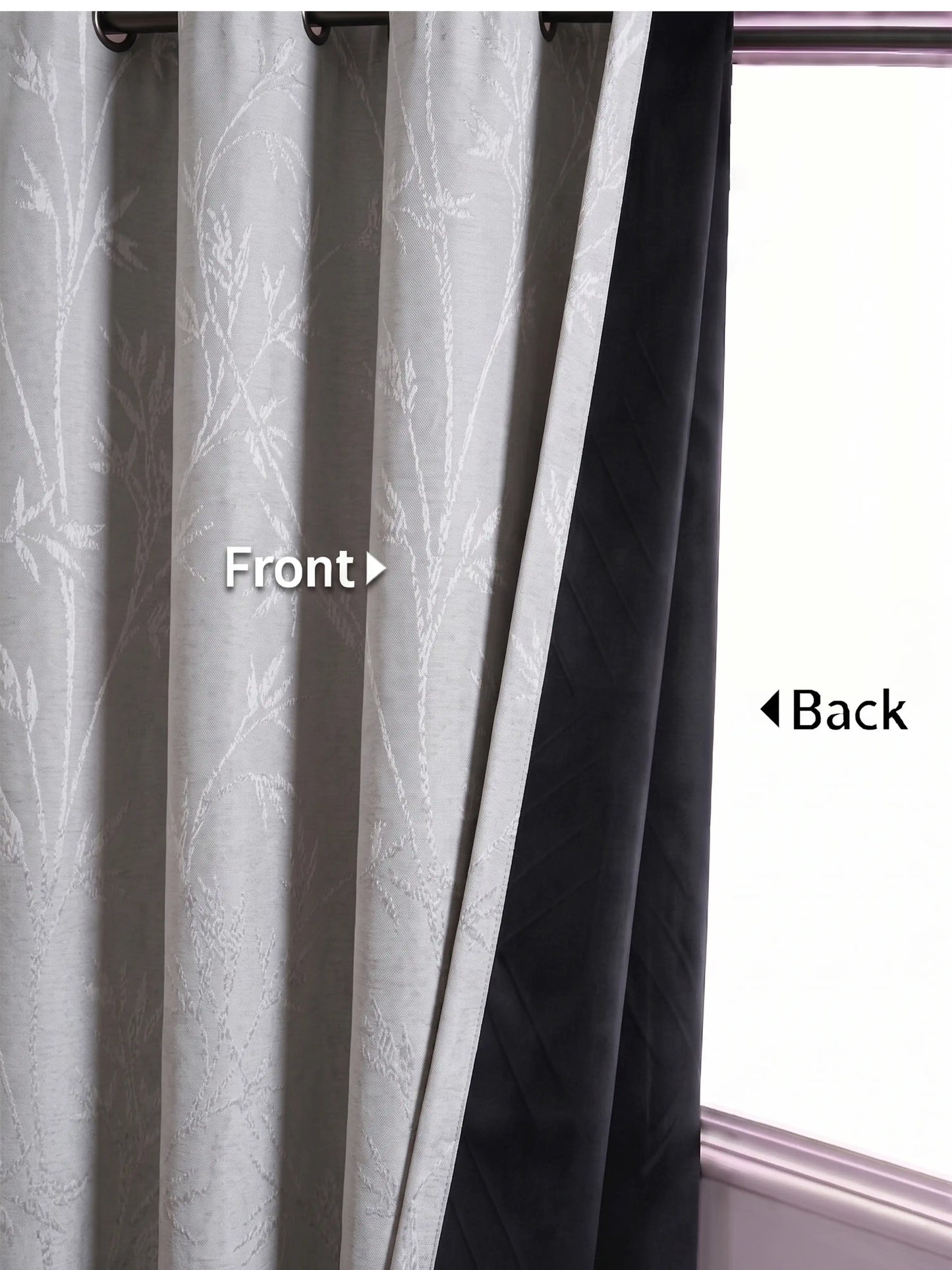 AtoZ Home Decor Botanical Vine Jacquard Curtain | Cotton-Blend Drape