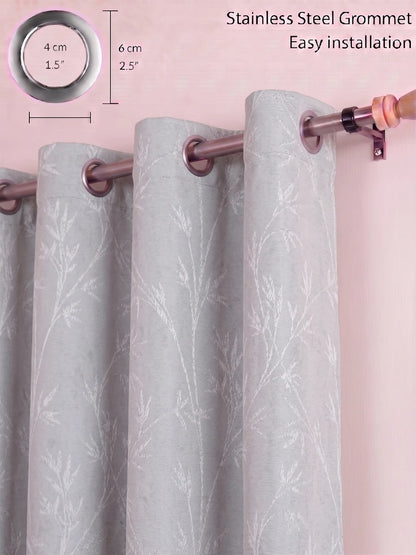 AtoZ Home Decor Botanical Vine Jacquard Curtain | Cotton-Blend Drape