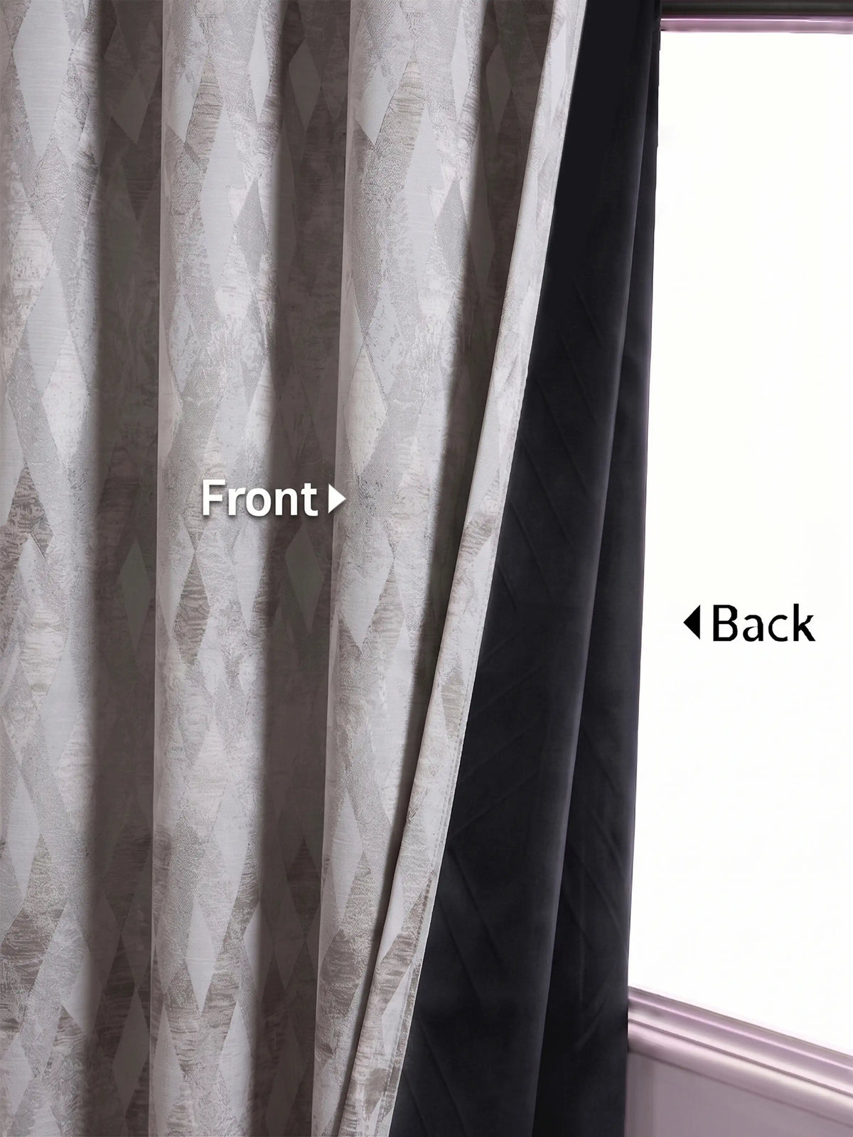 AtoZ Home Decor Modern Geometric Diamond Jacquard Curtain
