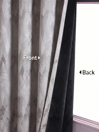 AtoZ Home Decor Modern Geometric Diamond Jacquard Curtain