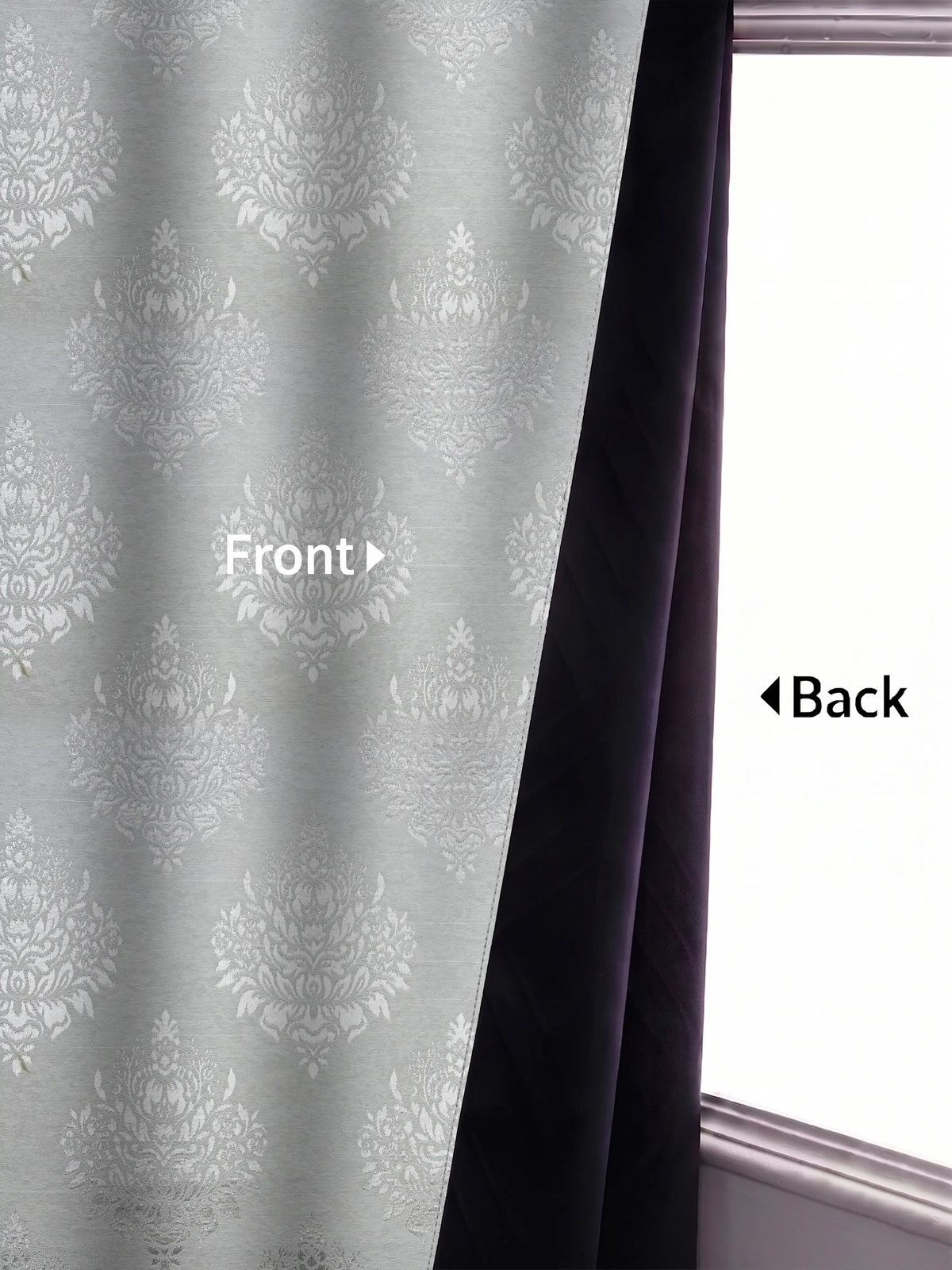 Elegant Damask Jacquard Window Curtain | Available in 9 Colors & 3 Sizes