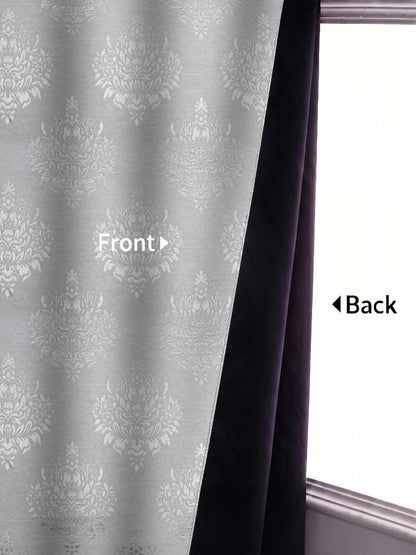 Elegant Damask Jacquard Window Curtain | Available in 9 Colors & 3 Sizes