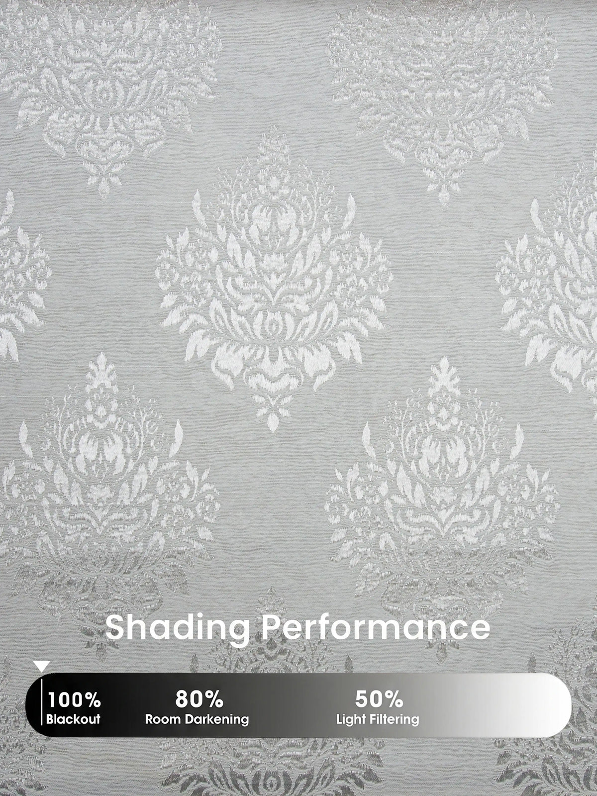 Elegant Damask Jacquard Window Curtain | Available in 9 Colors & 3 Sizes