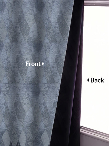 AtoZ Home Decor Modern Geometric Diamond Jacquard Curtain