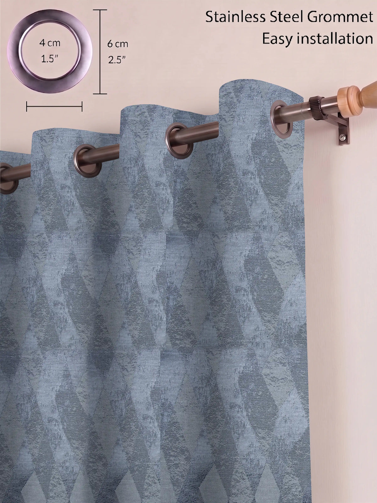 AtoZ Home Decor Modern Geometric Diamond Jacquard Curtain