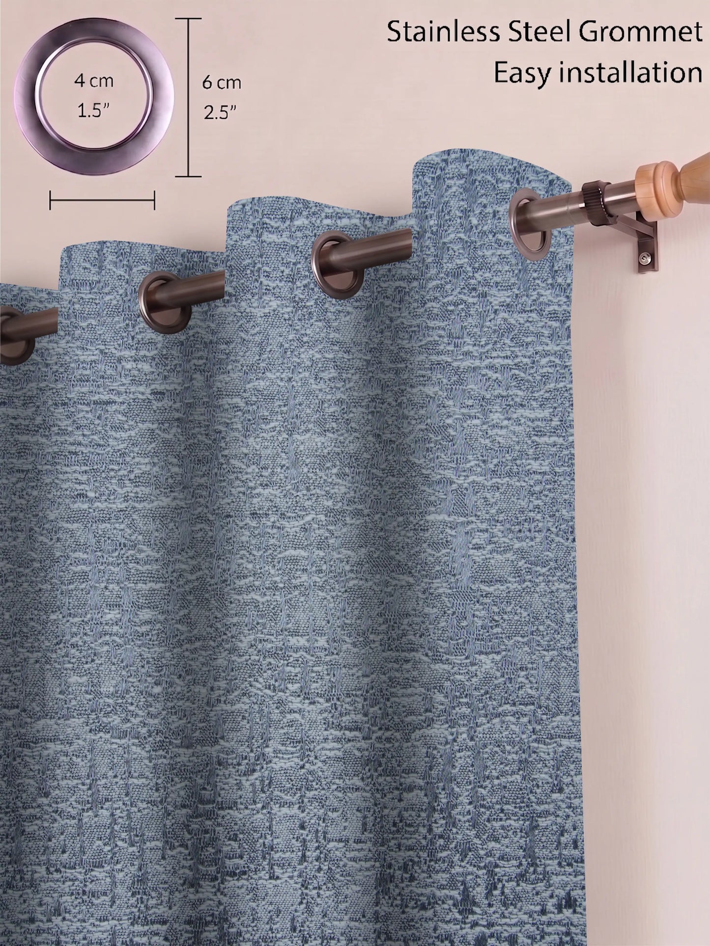 AtoZ Home Decor Abstract Textured Jacquard Curtain | Cotton-Blend Drape