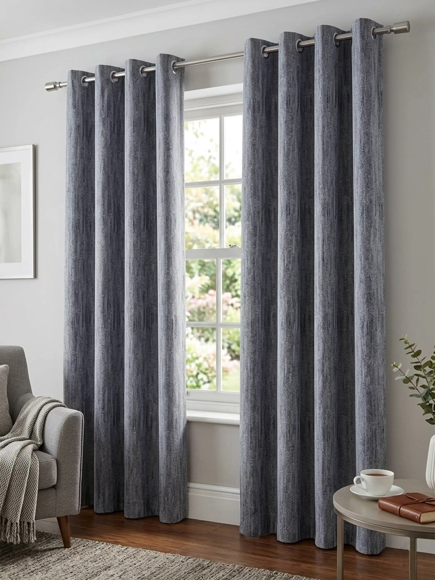 AtoZ Home Decor Textured Vertical Stripe Window Curtain