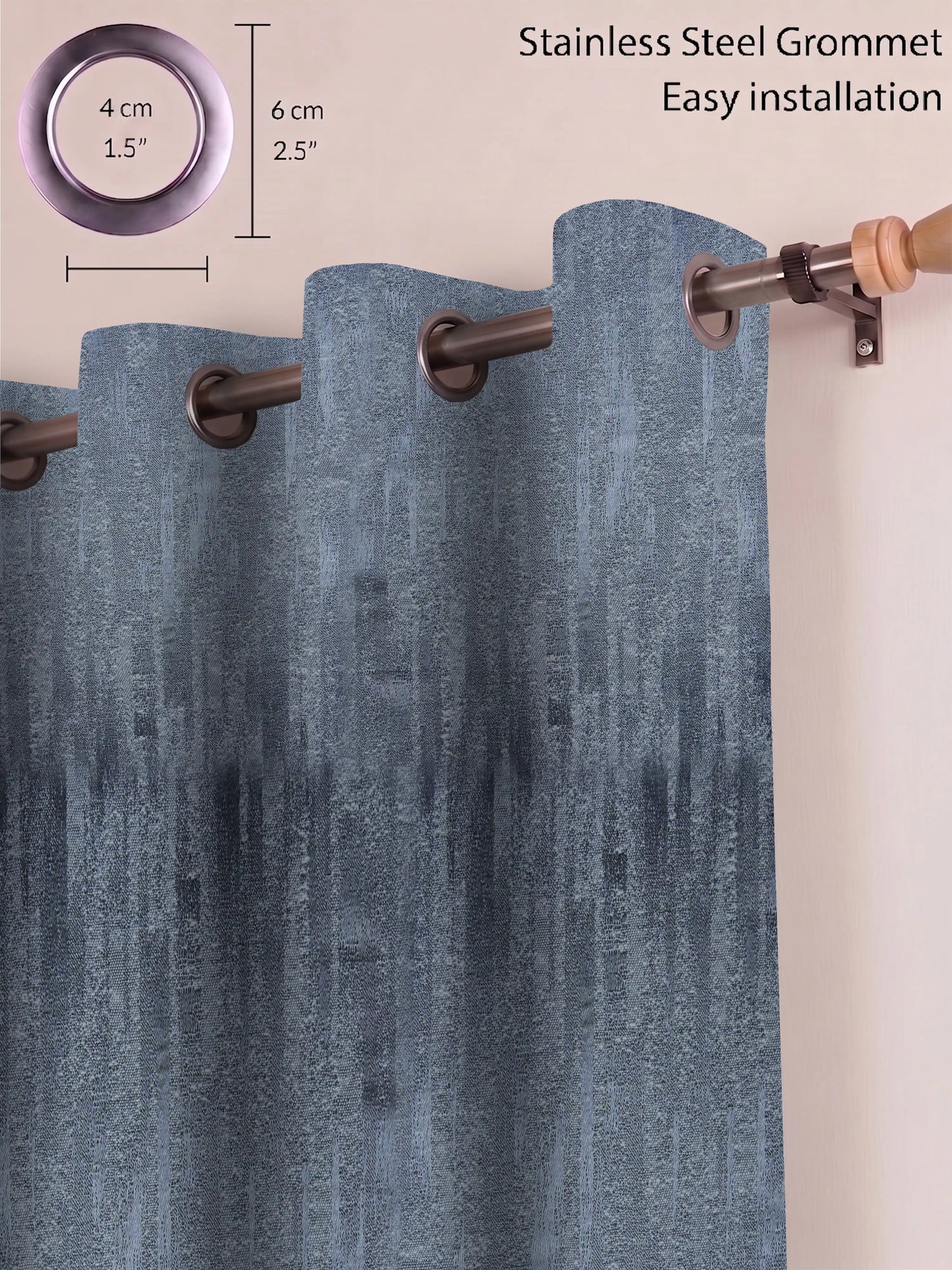 AtoZ Home Decor Textured Vertical Stripe Window Curtain