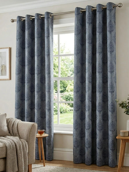 Elegant Damask Jacquard Window Curtain | Available in 9 Colors & 3 Sizes