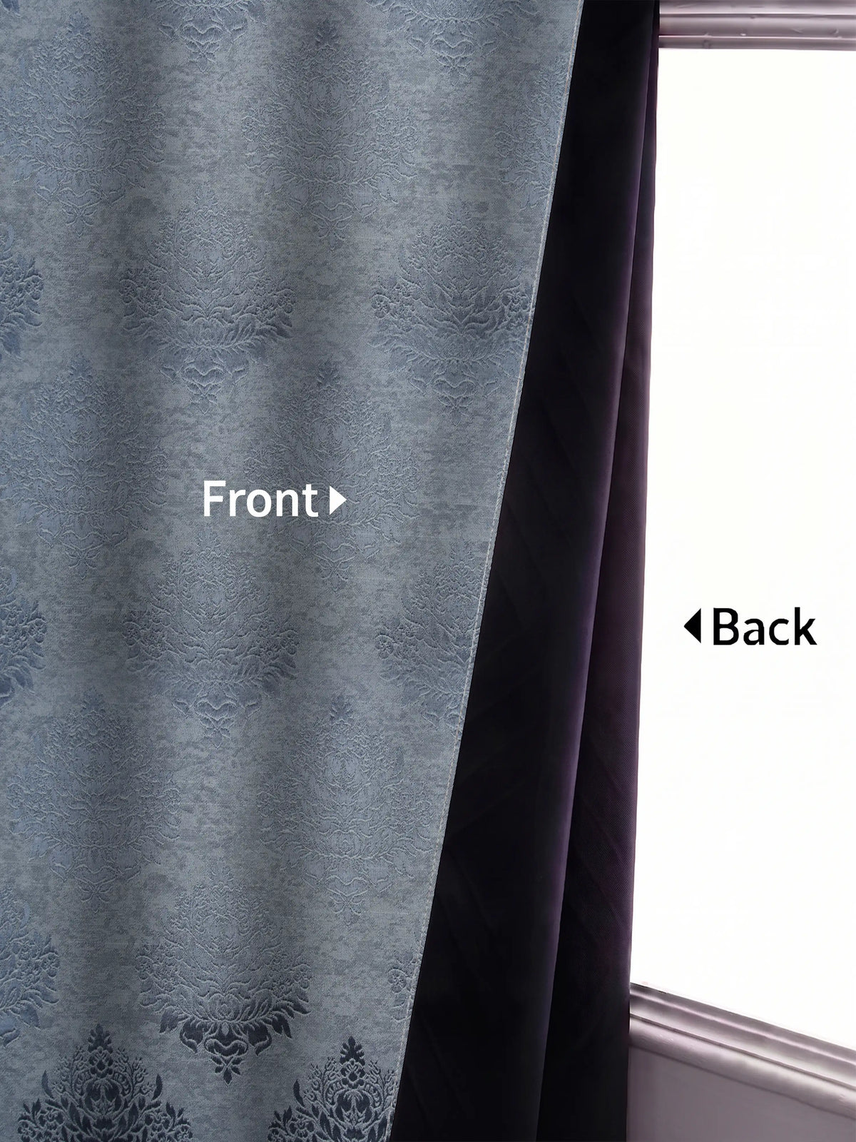 Elegant Damask Jacquard Window Curtain | Available in 9 Colors & 3 Sizes