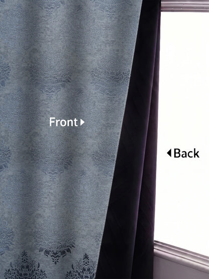 Elegant Damask Jacquard Window Curtain | Available in 9 Colors & 3 Sizes