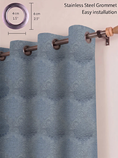 Elegant Damask Jacquard Window Curtain | Available in 9 Colors & 3 Sizes