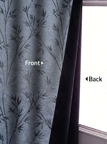 AtoZ Home Decor Botanical Vine Jacquard Curtain | Cotton-Blend Drape