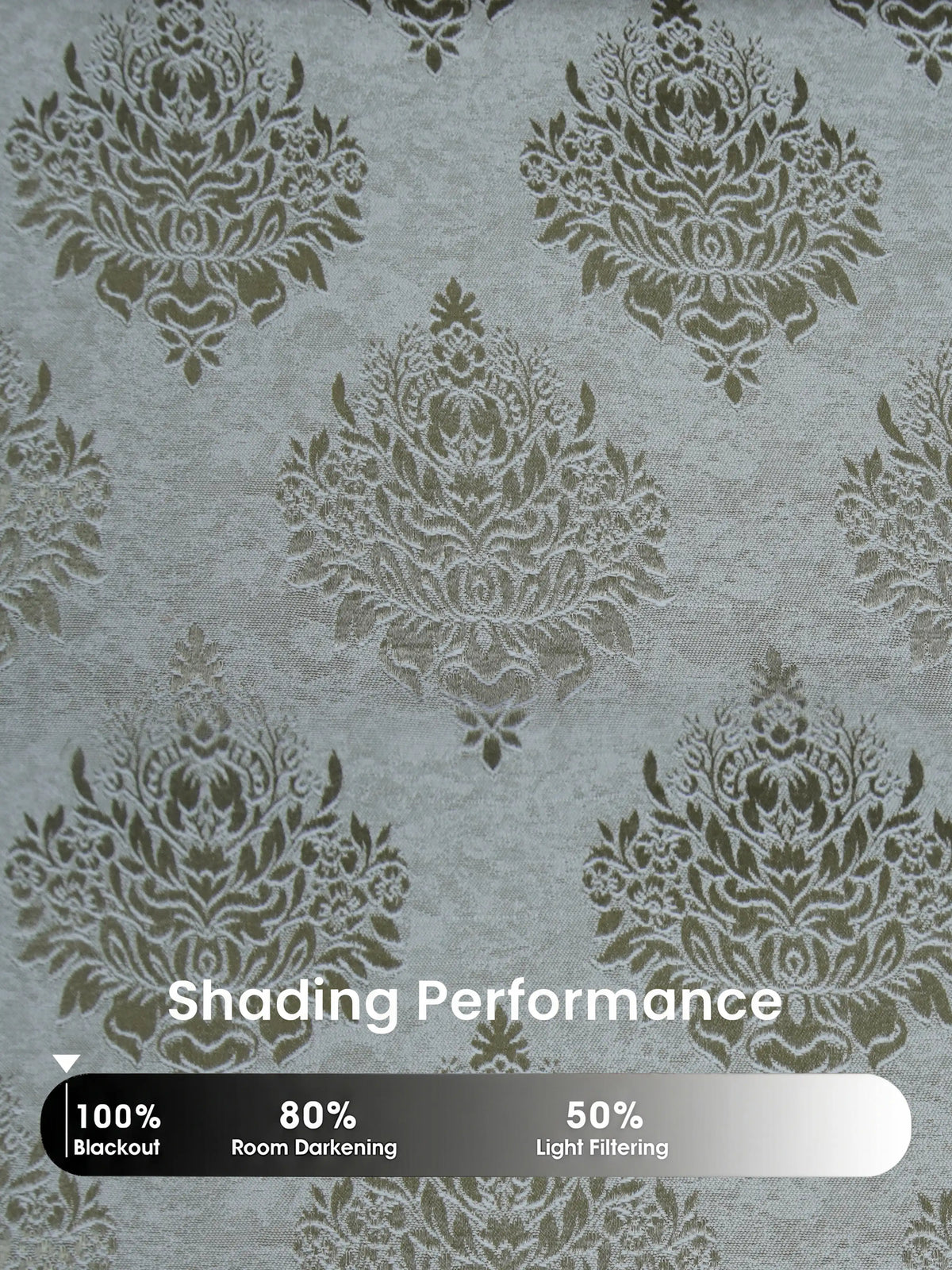 Elegant Damask Jacquard Window Curtain | Available in 9 Colors & 3 Sizes