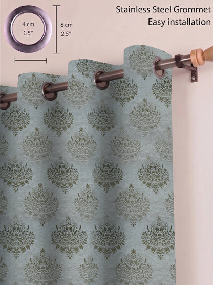 Elegant Damask Jacquard Window Curtain | Available in 9 Colors & 3 Sizes