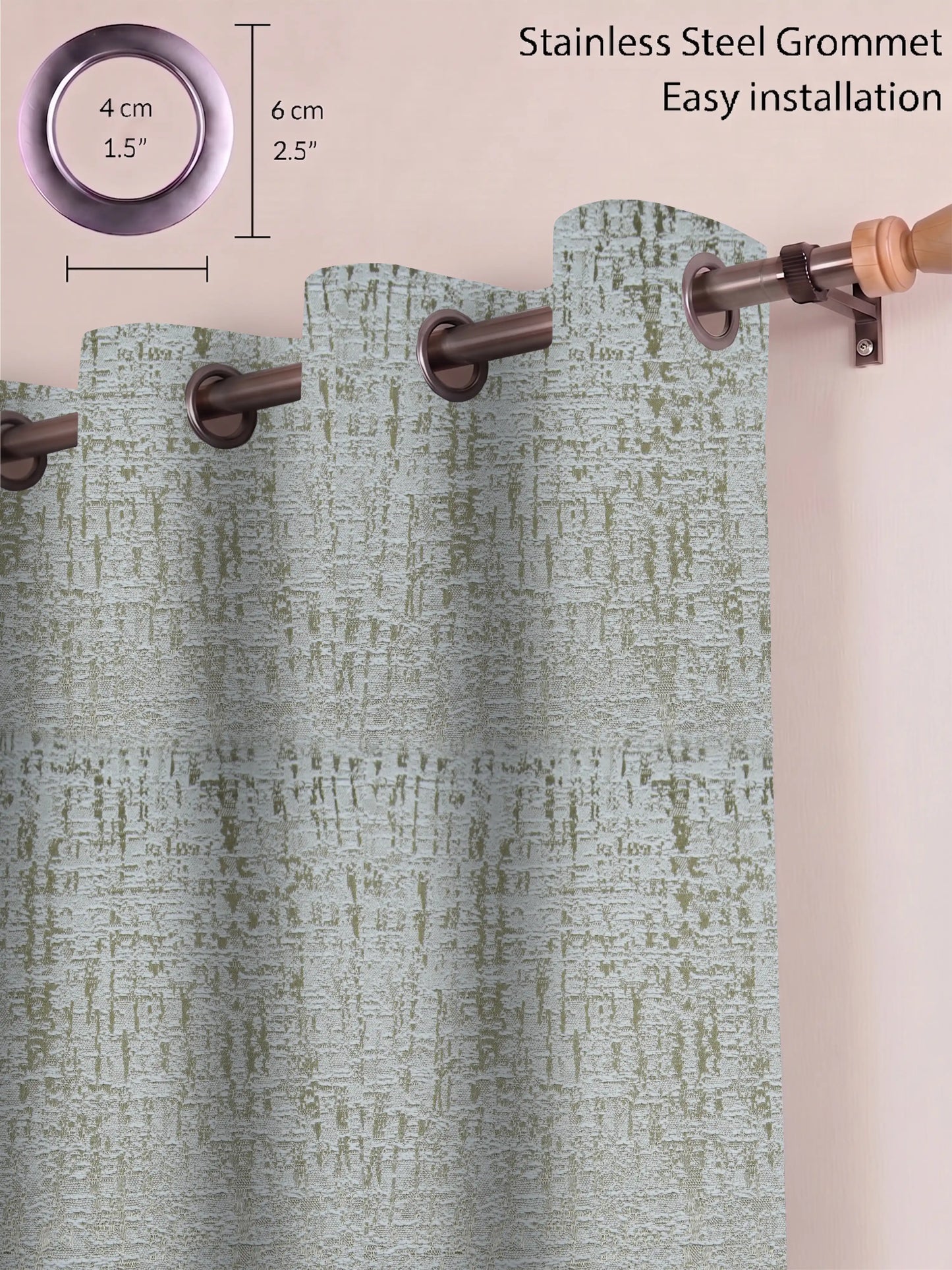 AtoZ Home Decor Abstract Textured Jacquard Curtain | Cotton-Blend Drape