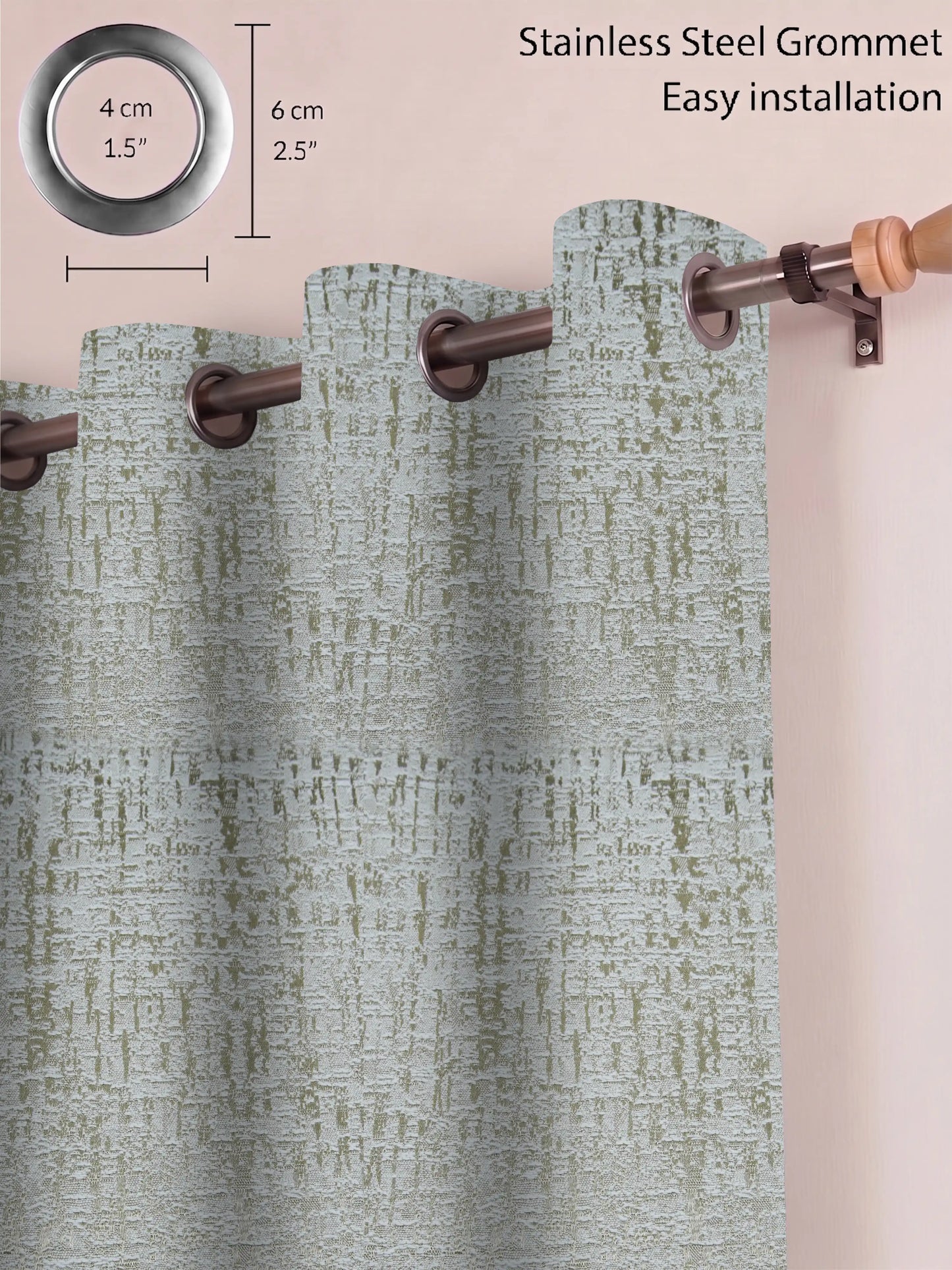 AtoZ Home Decor Textured Vertical Stripe Window Curtain