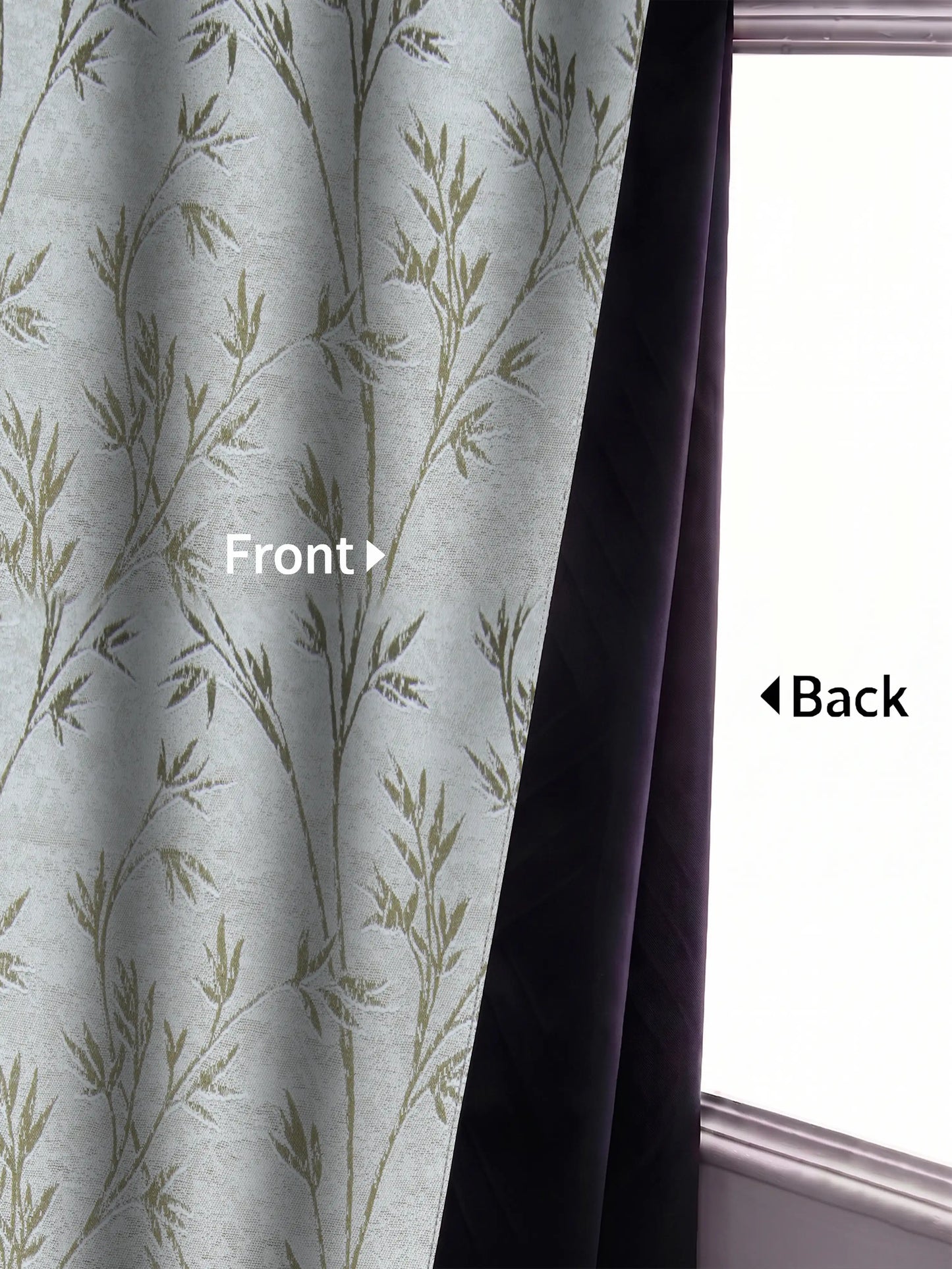 AtoZ Home Decor Botanical Vine Jacquard Curtain | Cotton-Blend Drape