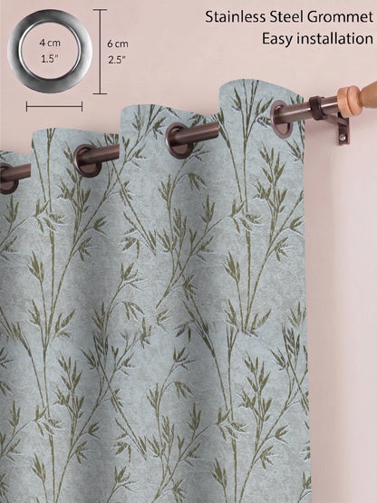AtoZ Home Decor Botanical Vine Jacquard Curtain | Cotton-Blend Drape