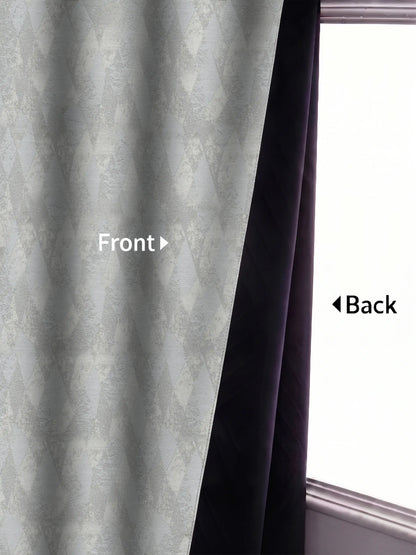AtoZ Home Decor Modern Geometric Diamond Jacquard Curtain