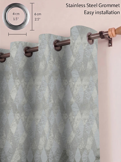 AtoZ Home Decor Modern Geometric Diamond Jacquard Curtain
