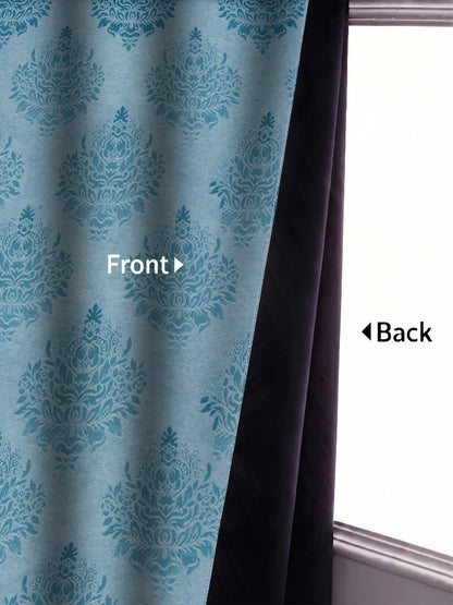 Elegant Damask Jacquard Window Curtain | Available in 9 Colors & 3 Sizes