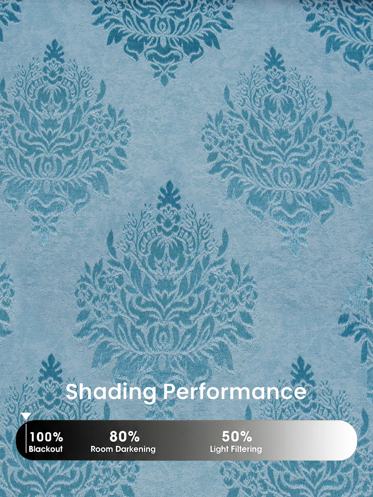 Elegant Damask Jacquard Window Curtain | Available in 9 Colors & 3 Sizes