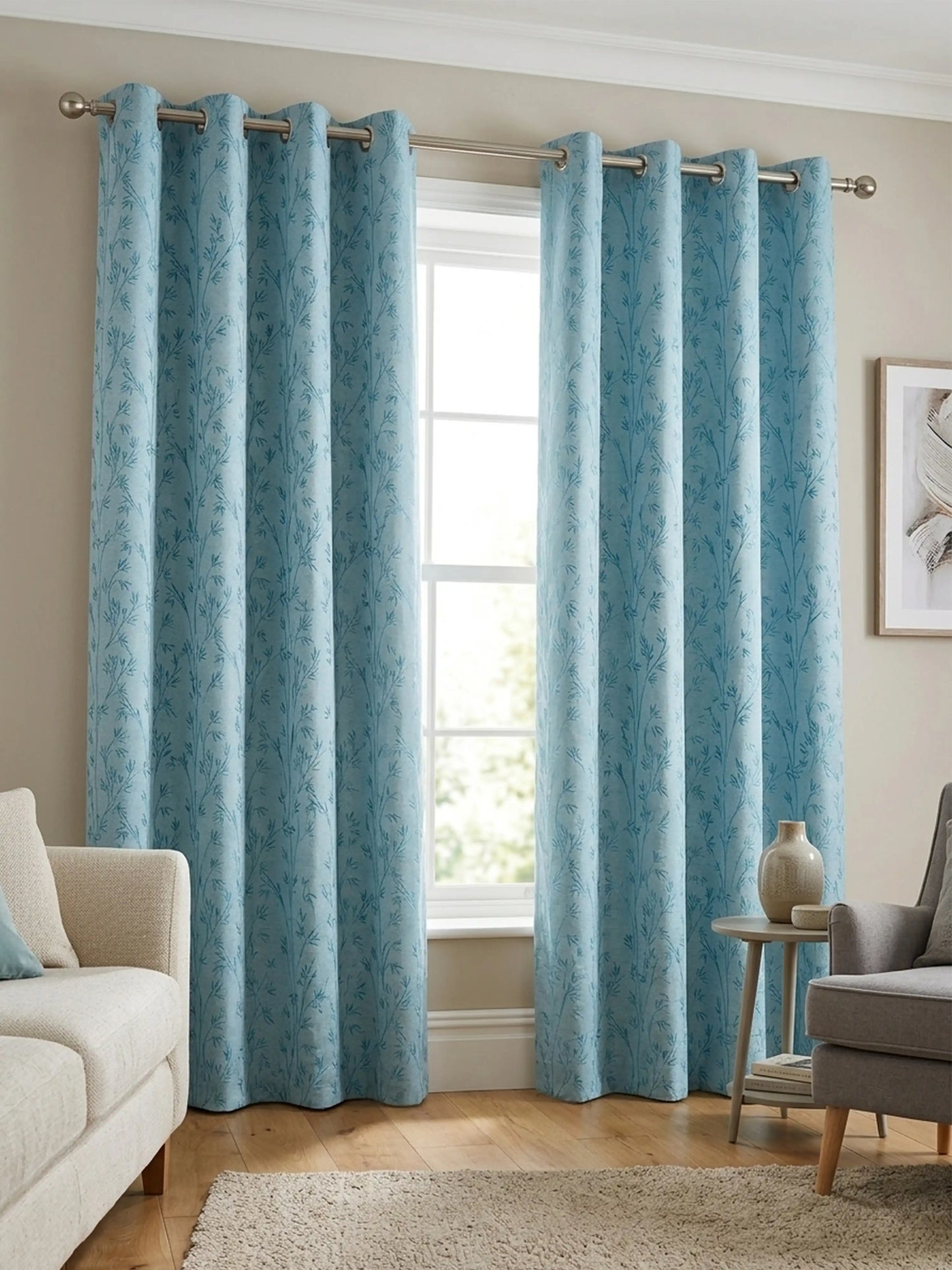 AtoZ Home Decor Botanical Vine Jacquard Curtain | Cotton-Blend Drape