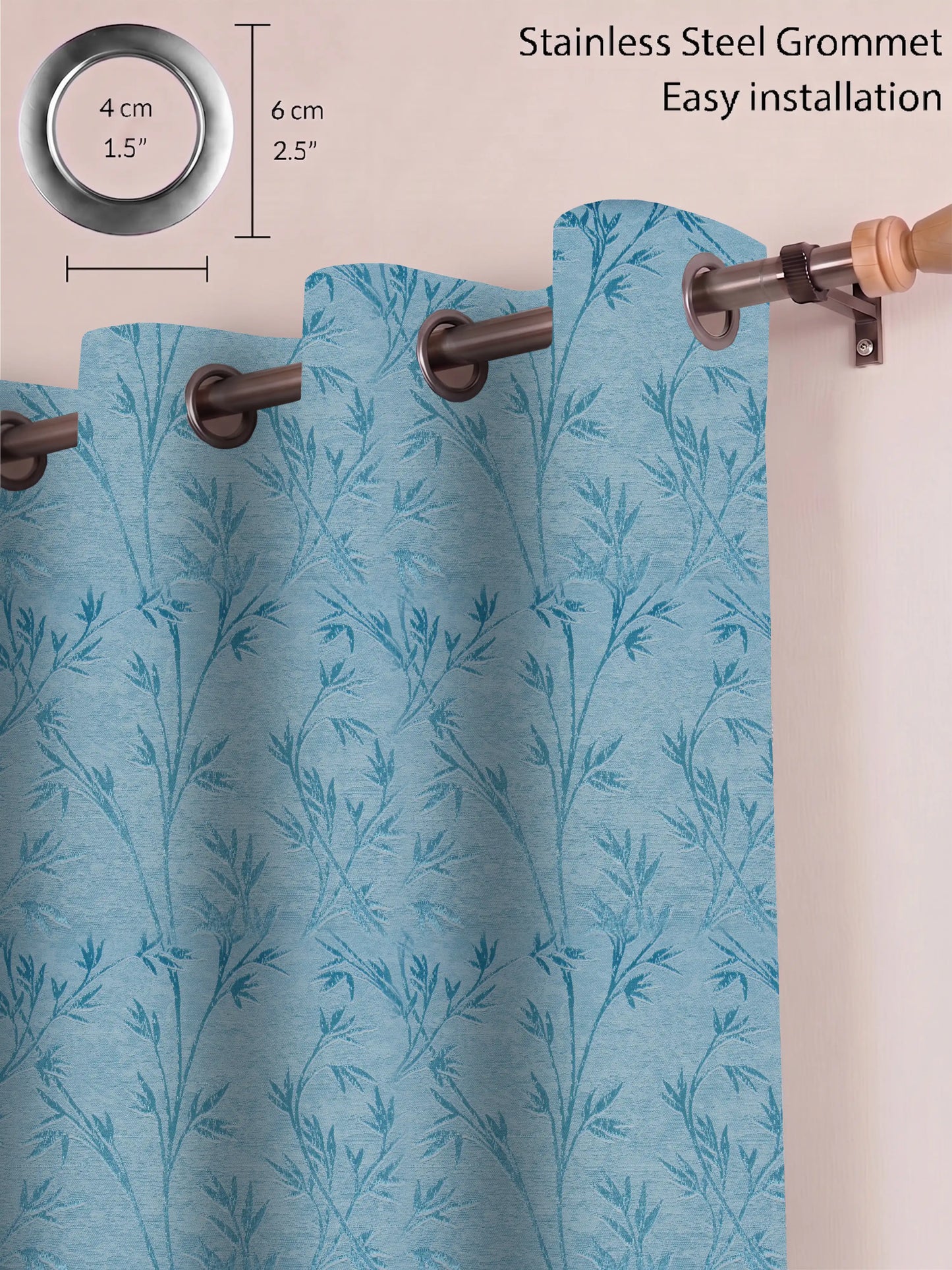 AtoZ Home Decor Botanical Vine Jacquard Curtain | Cotton-Blend Drape