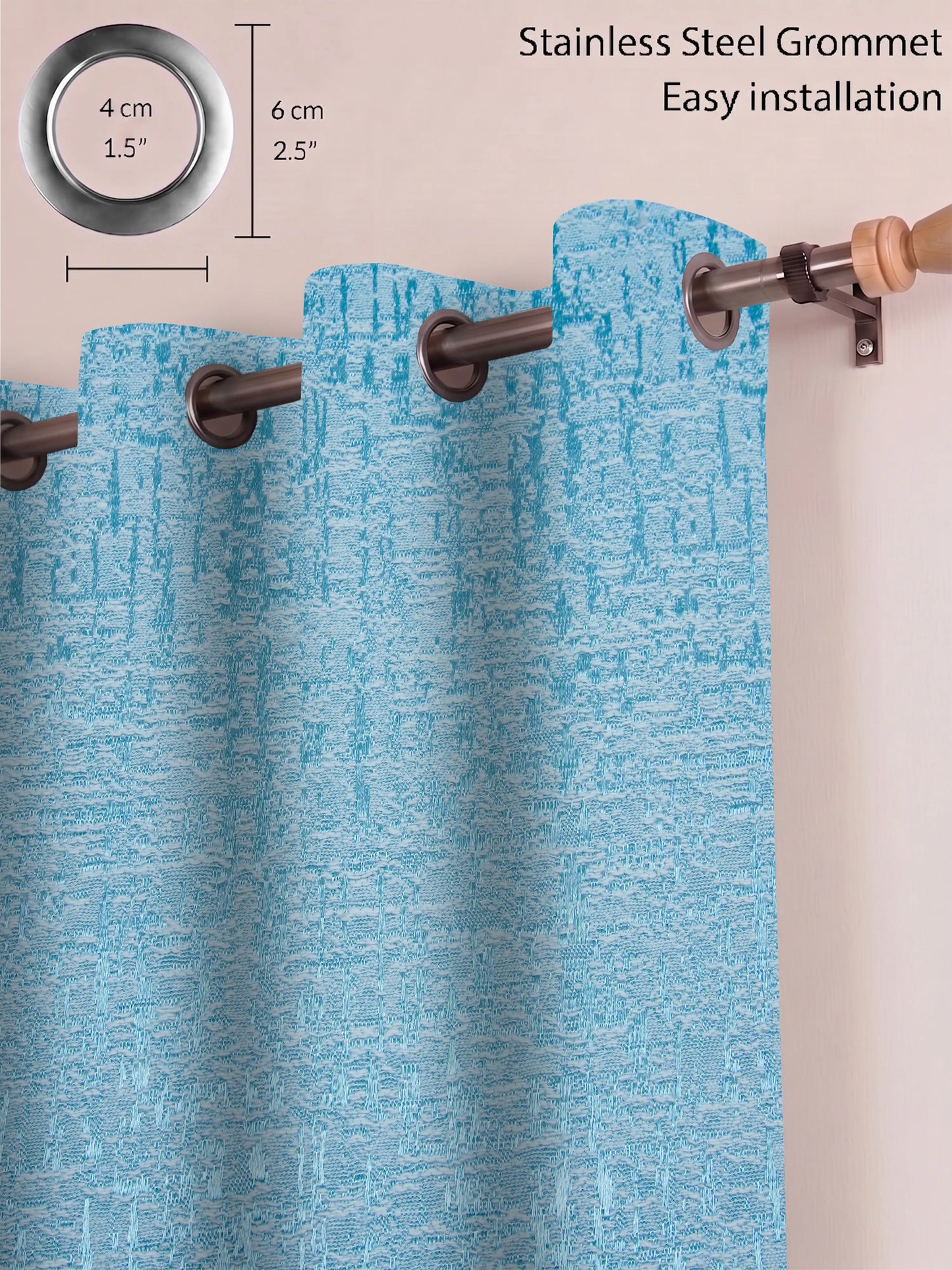 AtoZ Home Decor Abstract Textured Jacquard Curtain | Cotton-Blend Drape